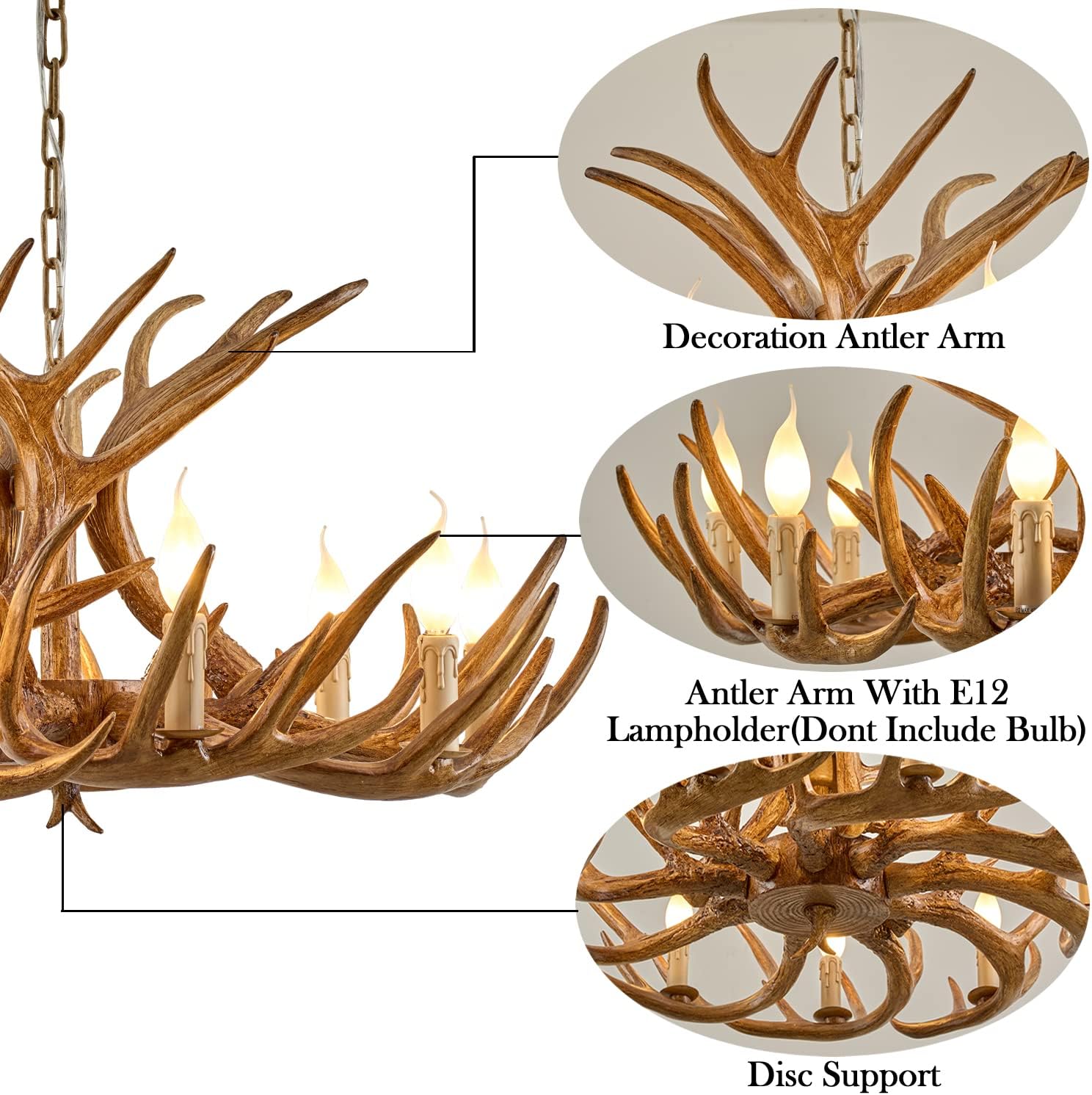 Resin Antler Ceiling Light Fixtures - From Where -