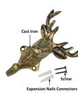 Retro Brass Deer Head Hooks - From Where -