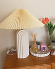 Retro Table Lamp with Fabric Lampshade - From Where -