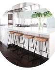 Retro Wood High Bar Stools - From Where -