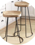 Retro Wood High Bar Stools - From Where -