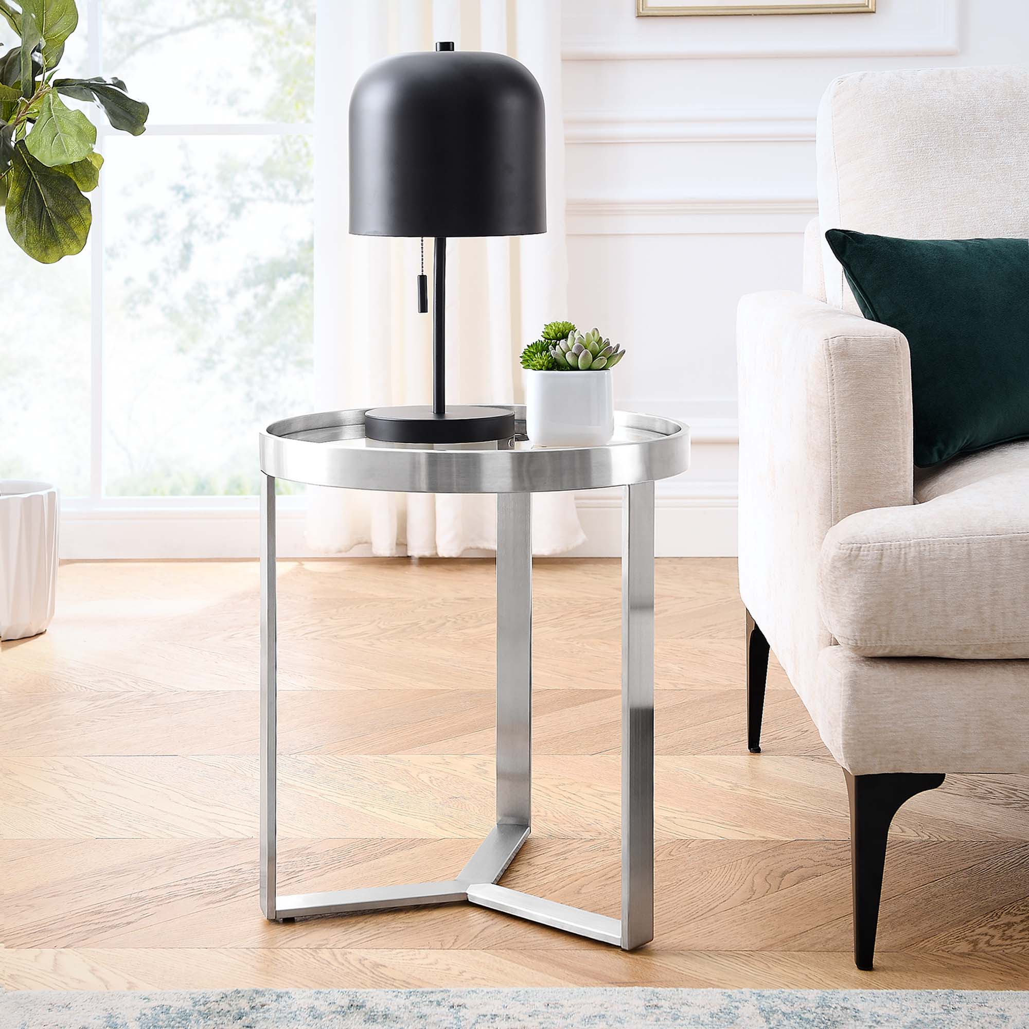 Riley Gold Accent Table - From Where -