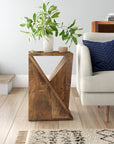 Rivera Solid Wood End Table - From Where -