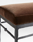 Rodin Brown Velvet Bench - From Where -