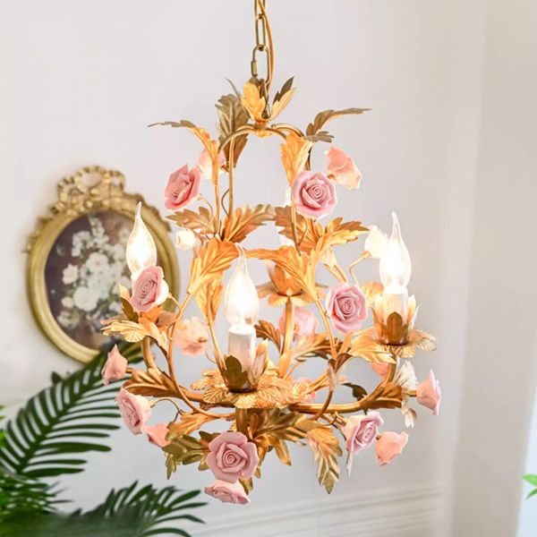 Rose Candelabra Metal Chandelier - From Where -