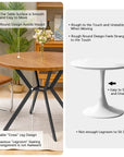 Round Dining Table with Cross Metal Legs - From Where -