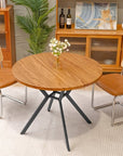 Round Dining Table with Cross Metal Legs - From Where -