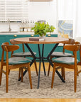 Round Dining Table with Cross Metal Legs - From Where -