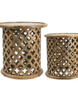 Round Indoor Wooden Nesting Side Tables (Set of 2) - From Where -