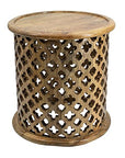 Round Indoor Wooden Nesting Side Tables (Set of 2) - From Where -