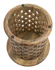 Round Indoor Wooden Nesting Side Tables (Set of 2) - From Where -