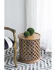Round Indoor Wooden Nesting Side Tables (Set of 2) - From Where -