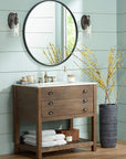 Round Matte Black Vanity Wall Mirror - From Where -