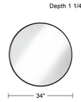 Round Matte Black Vanity Wall Mirror - From Where -