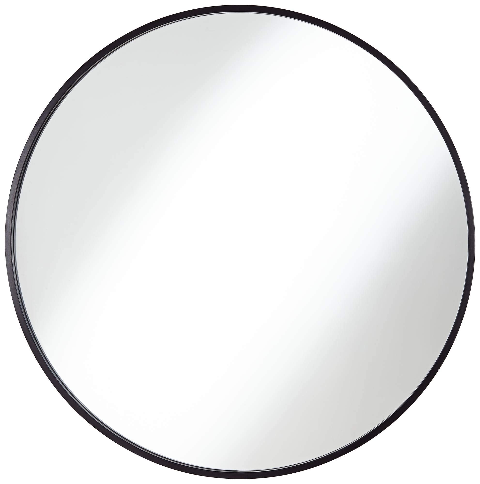Round Matte Black Vanity Wall Mirror - From Where -
