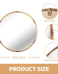 Round Metal Framed Accent Mirror - From Where -
