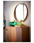 Round Mirror Walnut Veneer - From Where -