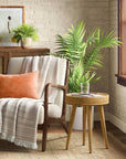 Round Natural Woven Accent Table - From Where -