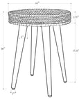 Round Natural Woven Accent Table - From Where -