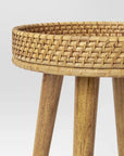 Round Natural Woven Accent Table - From Where -