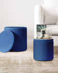 Round Velvet Vanity Stool (Set of 2) - From Where -