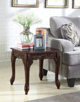 Roundhill Furniture Traditional Ornate Detailing Wood End Table - From Where -