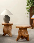 Rustic Cedar Stump End Table - From Where -