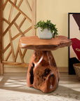 Rustic Cedar Stump End Table - From Where -