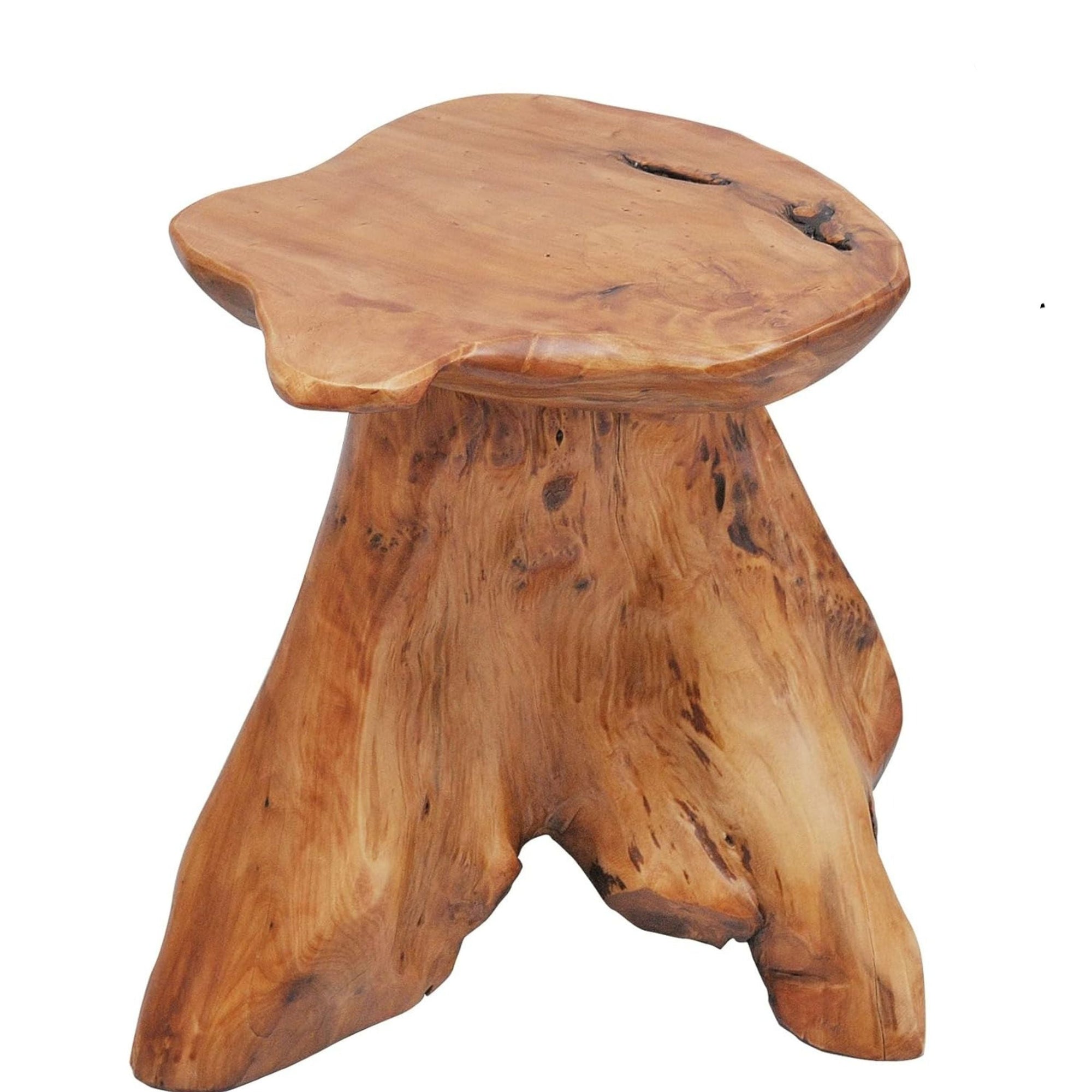 Rustic Cedar Stump End Table - From Where -