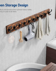 Rustic Coat Rack with 10 Hooks - From Where -