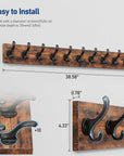 Rustic Coat Rack with 10 Hooks - From Where -