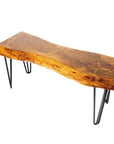 Rustic Hairpin Leg Wood Bench - From Where -