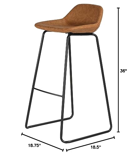 Saddle Brown Barstool (Set of 2) - From Where -