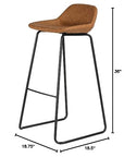 Saddle Brown Barstool (Set of 2) - From Where -