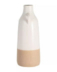 Sagebrook Home Ceramic Bottle Vase, White/Tan, Decorative Table for Wedding, Home Decor - From Where -