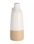 Sagebrook Home Ceramic Bottle Vase, White/Tan, Decorative Table for Wedding, Home Decor - From Where -