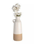 Sagebrook Home Ceramic Bottle Vase, White/Tan, Decorative Table for Wedding, Home Decor - From Where -