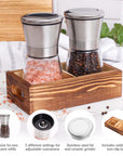 Salt and Pepper Set with Wood Tray - From Where -