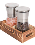 Salt and Pepper Set with Wood Tray - From Where -