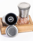 Salt and Pepper Set with Wood Tray - From Where -