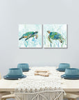 Sea Green Turtle Canvas Wall Art (Set of 2) - From Where -
