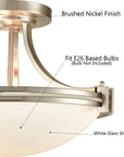 Semi Flush Glass Mount Ceiling Light - From Where -