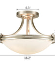 Semi Flush Glass Mount Ceiling Light - From Where -