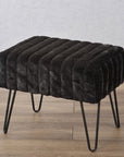 Serenta SuperMink Fauxfur Ottoman Bench - From Where -