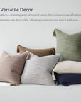 Set of 2 Light Beige Pillow Covers - From Where -