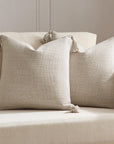 Set of 2 Light Beige Pillow Covers - From Where -