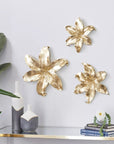 Set of 3 Polystone 3D Floral Wall Decors - Olivia & May - From Where -