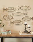 Set of 6 Metal Fish Wall Art, Industrial Style Decor - Olivia & May: For Home or Garden Use - From Where -