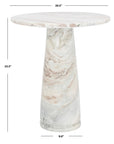 Valentia Tall Round Marble Accent Table- SFV9703B-2BX
