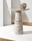 Valentia Tall Round Marble Accent Table- SFV9703B-2BX